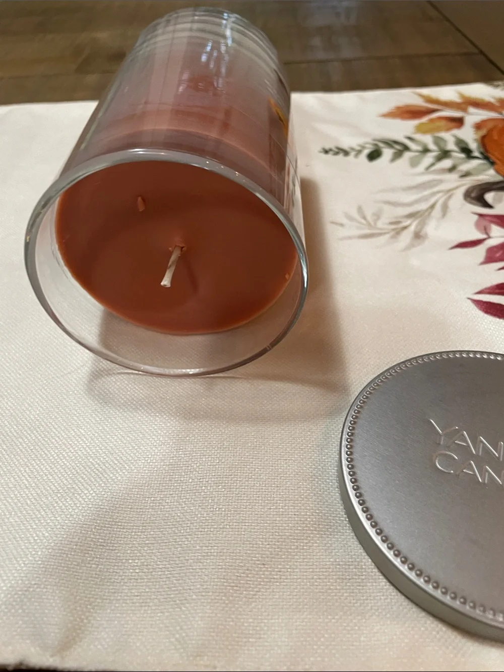 Yankee Candle Spiced Pumpkin Jar Candle - Orange & Silver